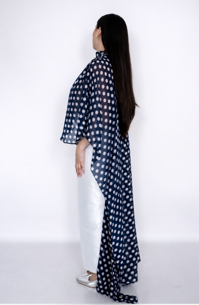Polka Chiffon Cape Top