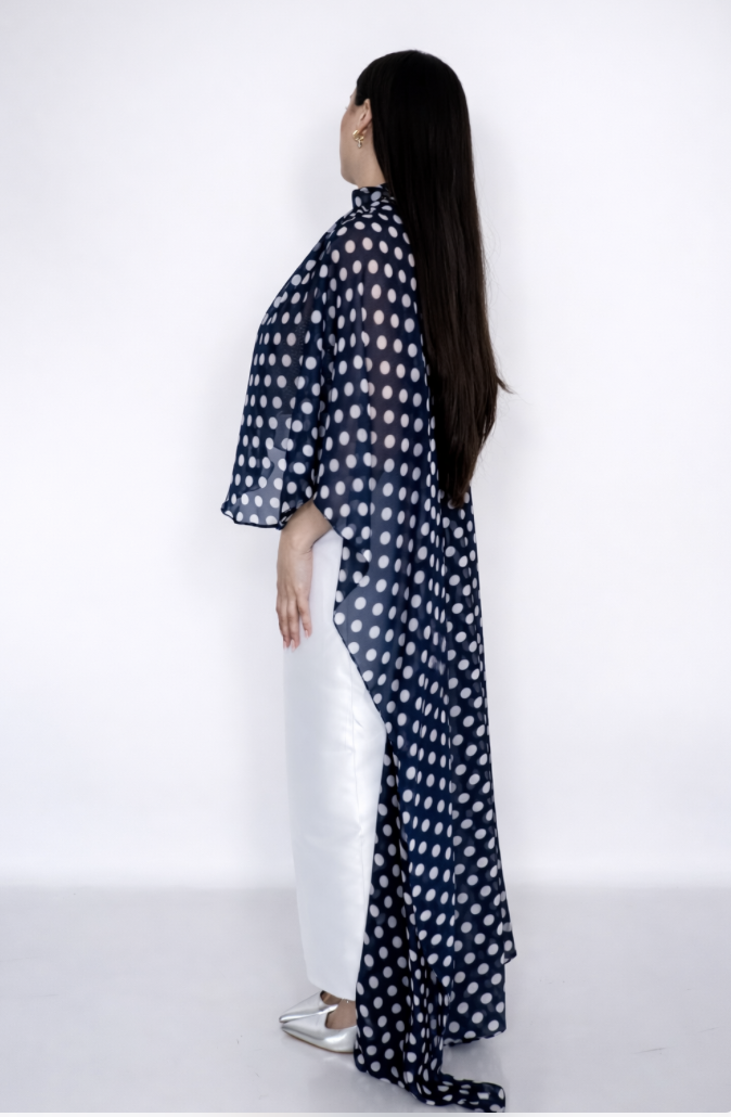 Polka Chiffon Cape Top