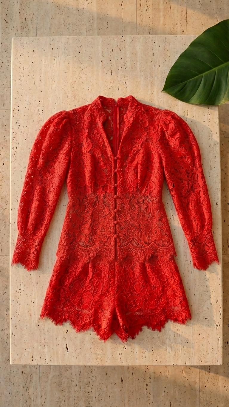 red lace set